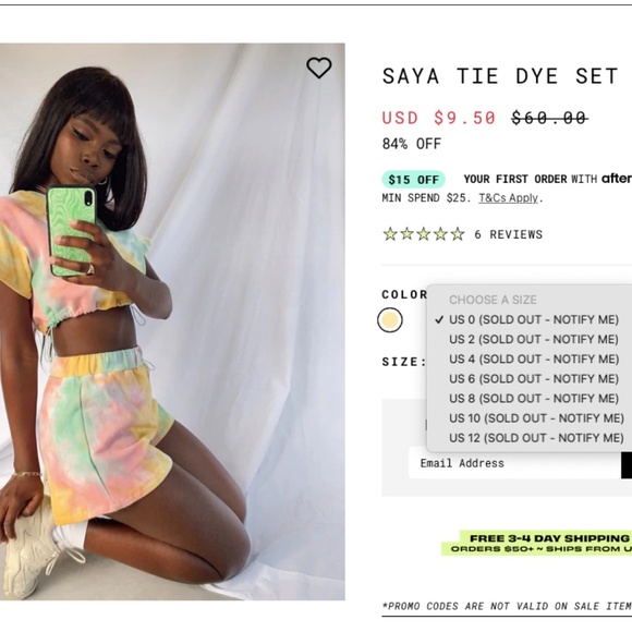 Princess Polly Tops - Princess Polly Saya Tie Dye Set Multi Size 2 NWT